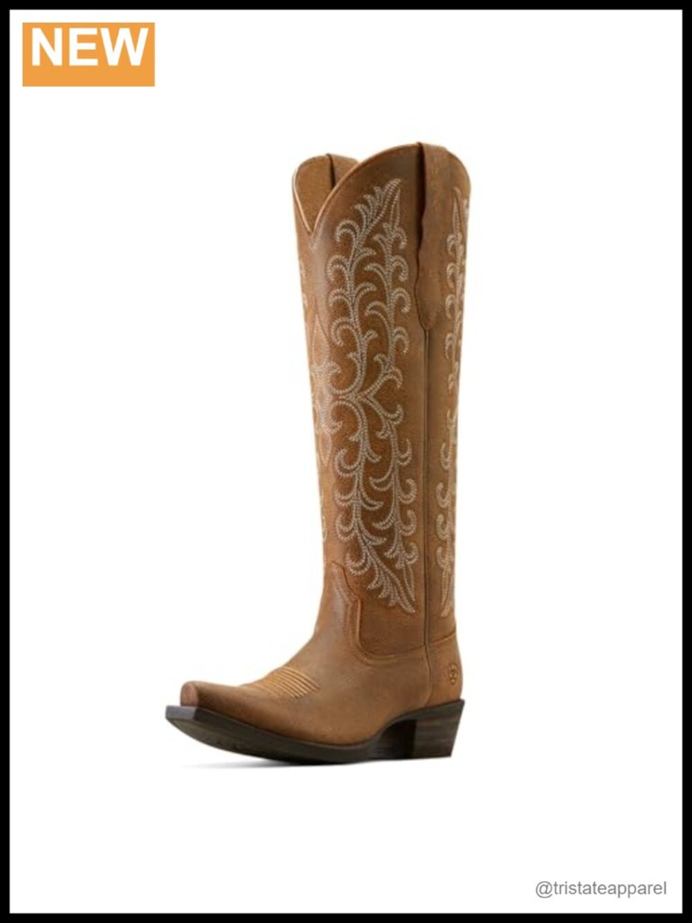 Women's Western Boots StretchFit Panels Leather Mid-Calf Pull-On